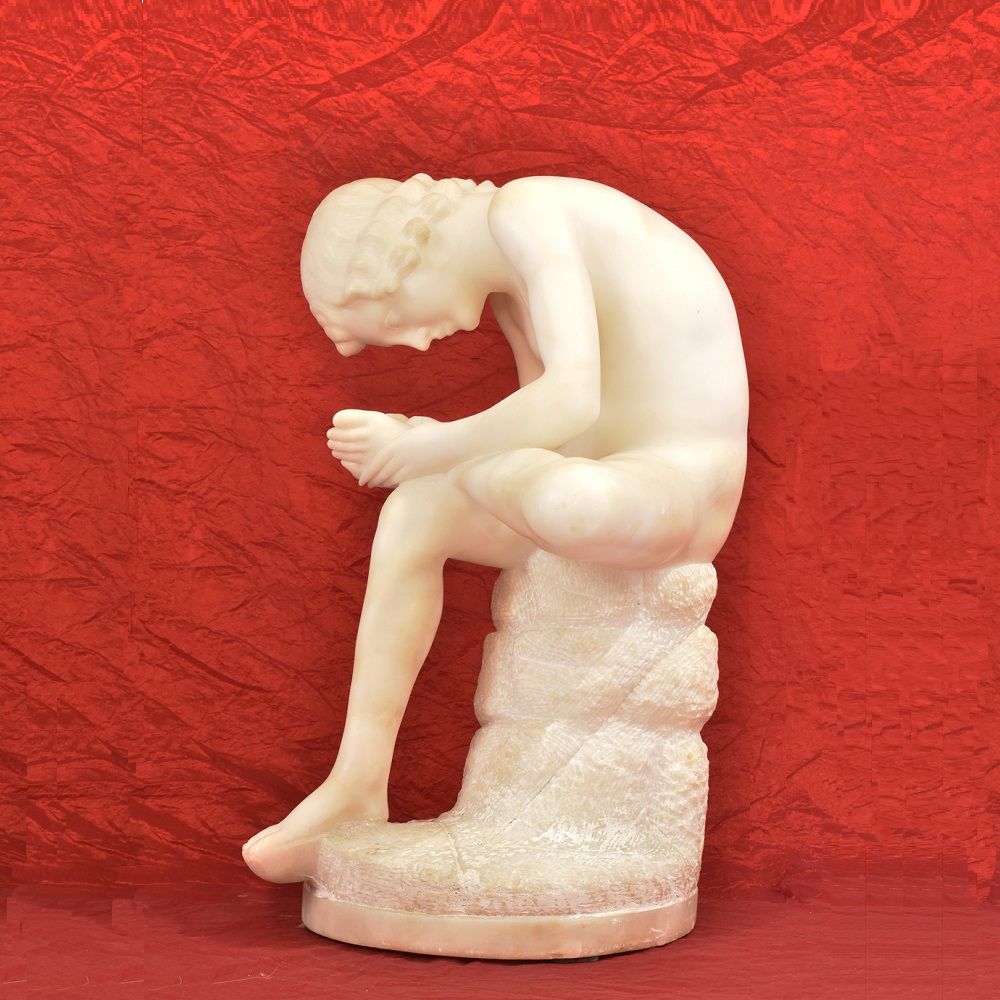 antique sculptures alabaster sculpture spinario antic figurines XIX statue.jpg